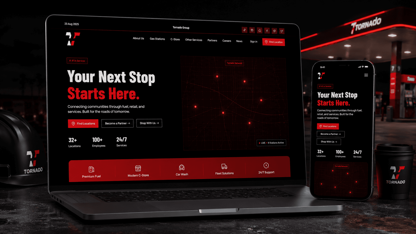 Tornado Group digital platform website showcase