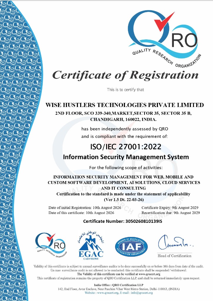 ISO/IEC 27001:2022 Official Registration Certificate